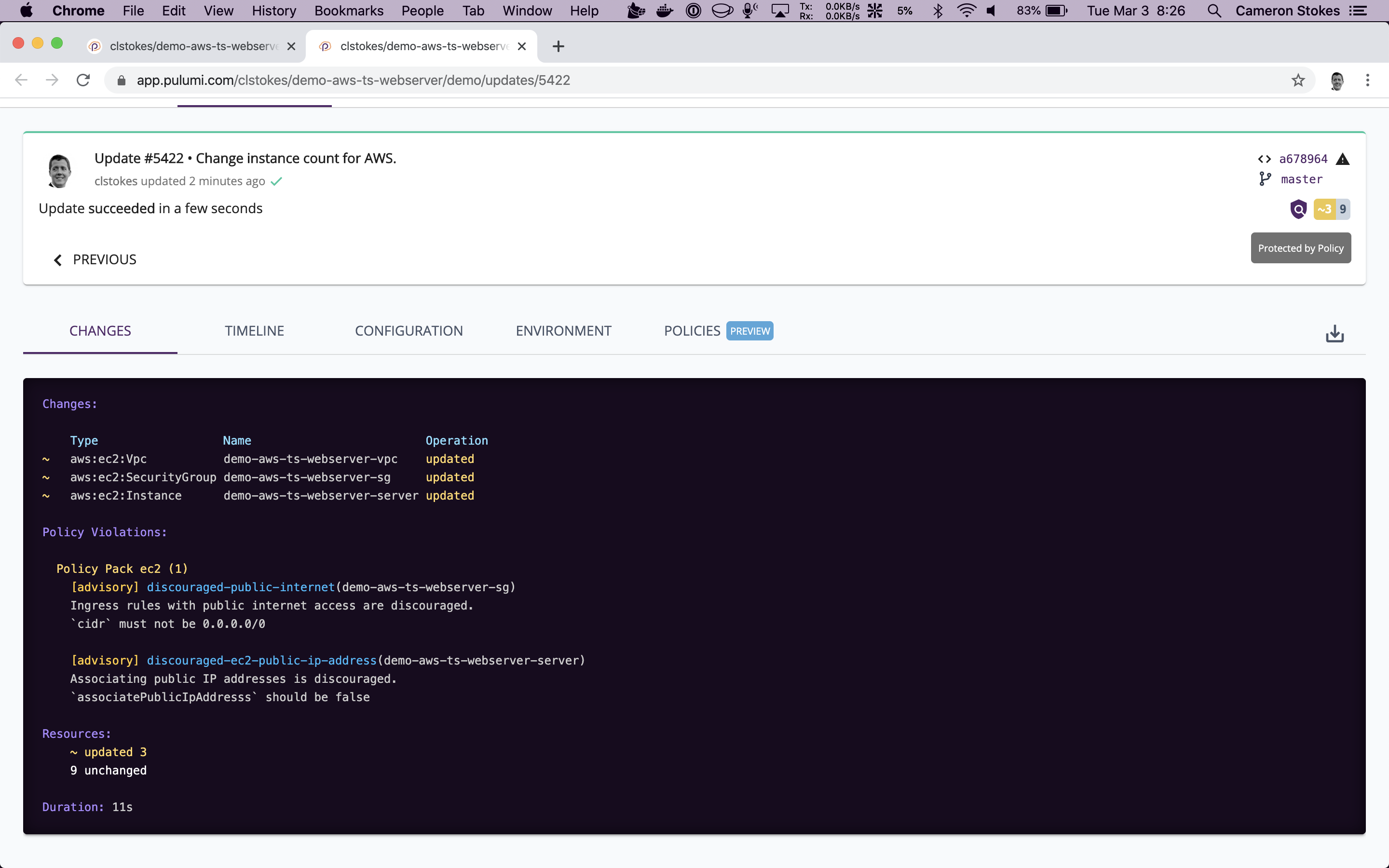 Policy Enforcement in the Console
