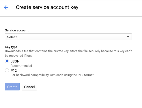 Create new credentials