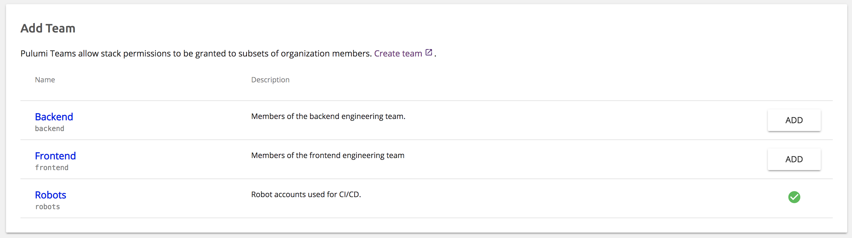 Importing a GitHub-based team