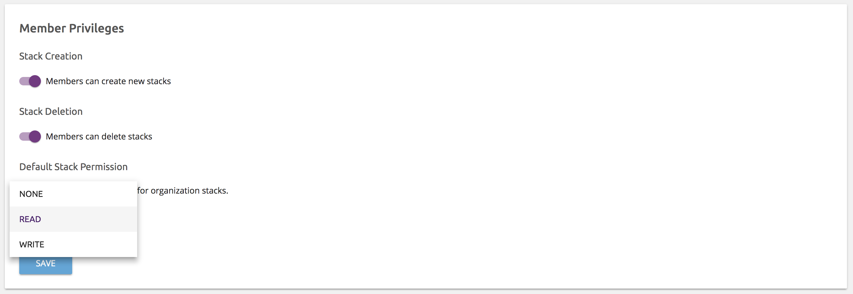 Organization settings