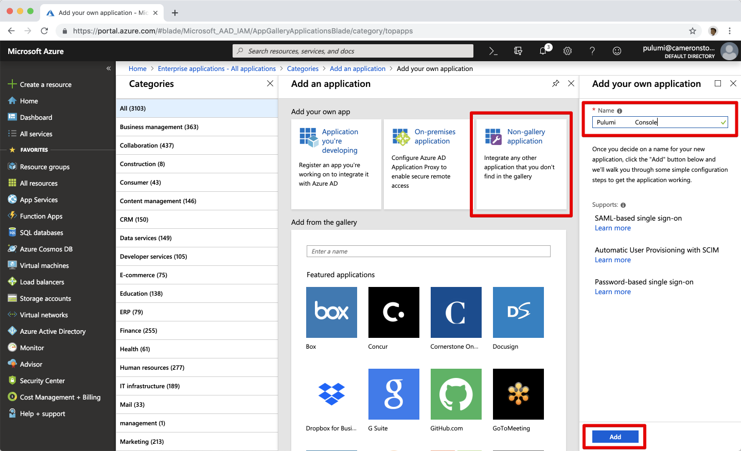 Non-gallery application