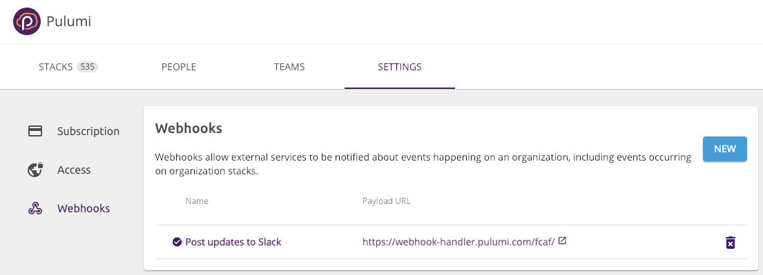 Organization webhooks